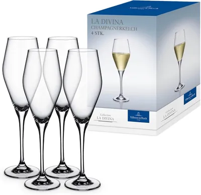 Produktbild von Villeroy & Boch – La Divina Champagnerkelch Set 4 Teilig, Champagner Gläser, Sek