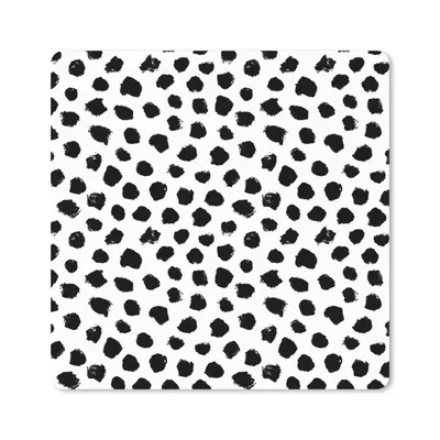 Produktbild von MuchoWow® Mauspad Mousepad Polka dots - Schwarz und Weiß - Muster 20x20 cm - Mousepads - Maus Mat - Pad - Mausunterlage - Desk Mat - Bureauartikeln
