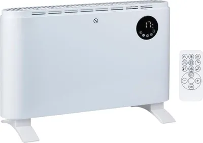 Produktbild von alpina Elektrischer Heizlüfter 2000W – Elektrische Heizkörper Konvektorheizung – Heizstrahler mit einstellbarem Thermostat und 3 Heizstufen – Freistehend oder zur Wandmontage – Weiß
