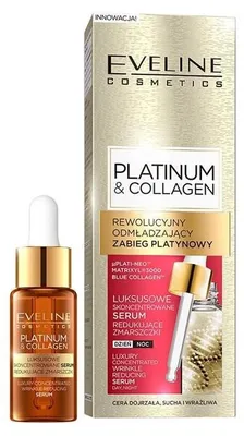 Image de Eveline Cosmetics Platinum & Collagen – sérum, hydratant, régénérant