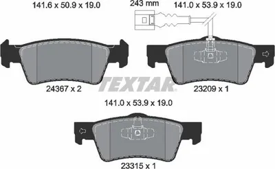 Produktbild von TEXTAR Bremsbeläge Satz Hinten für VW Touareg (7LA, 7L6, 7L7) 2436704