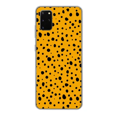 Produktbild von MuchoWow® Handyhülle Schutzhülle Hülle für Samsung Galaxy S20 Plus Polka dots - Orange - Schwarz Silikon Softcase Handy Hülle - Hartschale