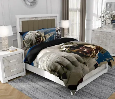 Immagine prodotto di Biancheria da letto 200x220 cm + 2x70x80 cm, set 3 pezzi, 100% cotone, cerniera, Cosmo, multicolore - SOVIO | So.Z0007