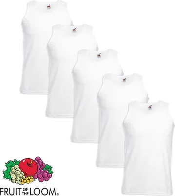 Produktbild von Fruit of the Loom Valueweight Muskelshirt 5 Stk. Baumwolle Weiß M