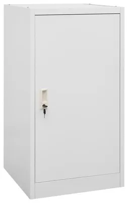 Image de Armoire en acier – Armoire d'archivage et de bureau compacte, avec serrure et étagères réglables, dimensions : 53 x 53 x 105 cm