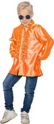 Produktbild von Rüschenhemd Deluxe für Kinder neon-orange