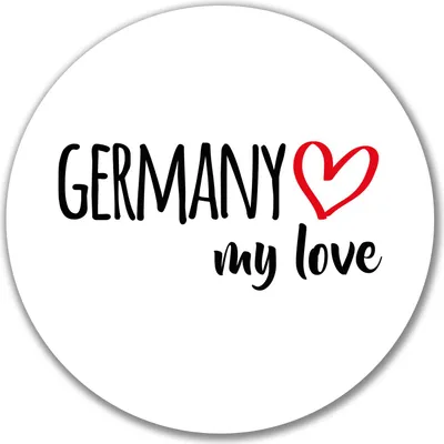 Produktbild von Huuraa Aufkleber Germany my love 10cm rund Sticker Geschenkidee