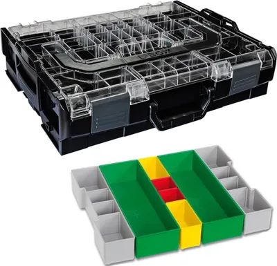 Produktbild von Sortimo Systemkoffer L-Boxx 102 schwarz mit transparentem Deckel + Insetboxen G3