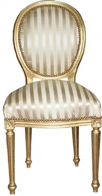 Produktbild von Casa Padrino Barock Esszimmer Stuhl Gold / Gold  Mod2 / Rund - Möbel Interior Einrichtung