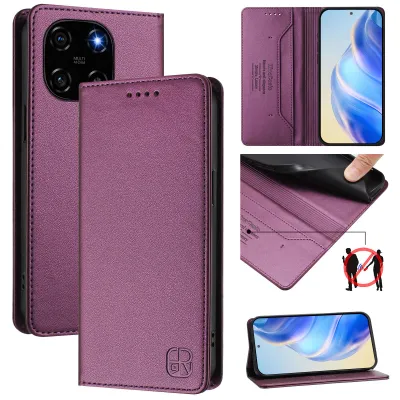 Produktbild von Lederhülle für Blackview Color 6 Hülle Flip Brieftasche Kartenfächern Ständer Schutzhülle Lila