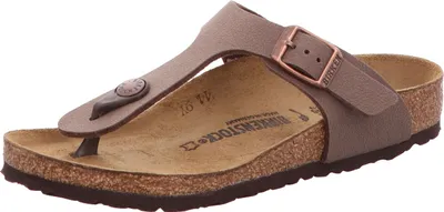 Produktbild von Birkenstock Mädchen-Pantolette-Zehentrenner mit Tieffußbett Gizeh Kids BS Mocca-Braun, Farbe:braun, EU Größe:30