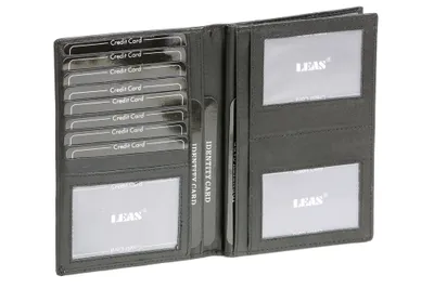 Produktbild von LEAS Brieftasche in Buchform Echt-Leder, schwarz Special-Edition
