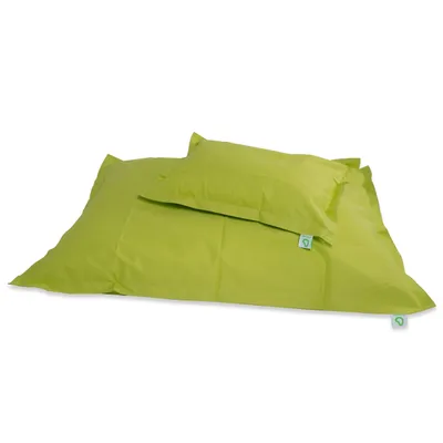 Produktbild von Green Bean® 2er Set SQUARE XXL Sitzsack + BeBi Sitzsack - mit EPS Perlen Füllung & waschbarem, abnehmbarem Bezug für Kinder & Erwachsene - Grün