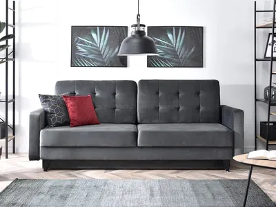 Zdjęcie produktu dla Sofa rozkładana IRSA - szary / czarny