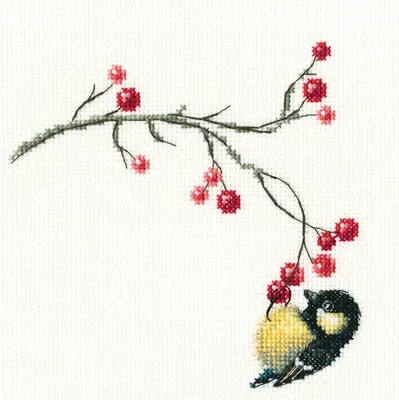 Produktbild von RTO Kreuzstich-Stickset "Herbstbeeren" C273, 12,5x12,5 cm