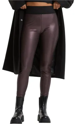 Immagine prodotto di Urban Classics Donna - Leggings a vita alta in Lederimitat - S
