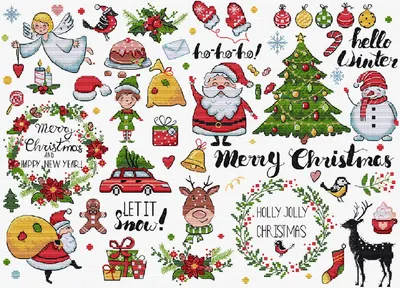 Produktbild von Letistitch Kreuzstich Stickpackung "Weihnachts-Sampler", Zählmuster, 38x27cm
