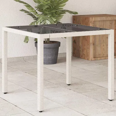 Obrázek produktu pro Zahradní stolek šedý 90 x 90 x 75 cm polyratan Bílá / 4
