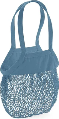 Produktbild von Westford Mill W150 | Organic Baumwolle Mesh Grocery Bag 38 x 41 cm - Farbe: Airforce Blue - Größe: One Size