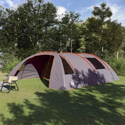 Produktbild von "Schlussverkauf" Tunnelzelt 1 PC - Campingzelte UV-beständige - mit Dach - Grau und Orange 700x590x215 cm C15408