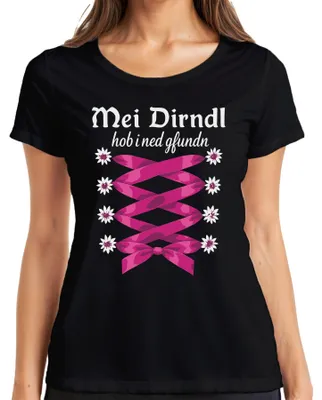 Productafbeelding van , Beierse kleding, Edelweiß, dames T-shirt, zwart, maat L. (Geen "Mei Dirndl" gevonden.)