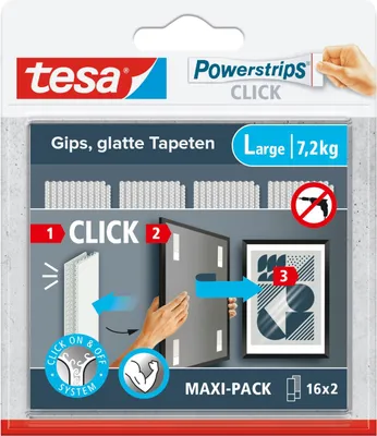 Immagine prodotto di tesa Powerstrips CLICK LARGE 7.2kg selbstkl. Klettband 16x2