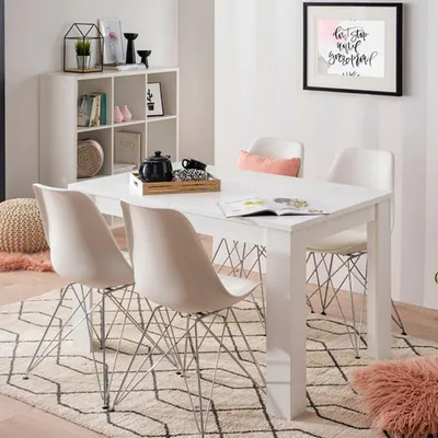 Produktbild von Dmora Esstisch Uscio 120x80x75 cm Weiß, 6 Plätze, Rechteckig
