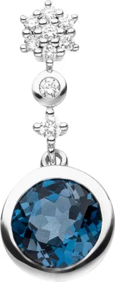 Produktbild von Anhänger 585 Gold Weißgold 1 Blautopas 9 Diamanten Brillanten