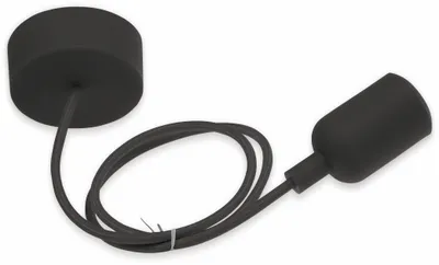 Produktbild von CHILITEC E27 Lampenaufhängung "Silikon" 21621 E27, 80cm, schwarz