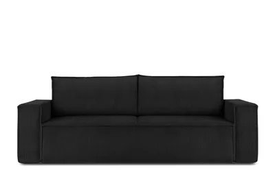 Obrázek produktu pro Rozkládací pohovka Konsimo s funkcí spaní s kontejnerem na lůžkoviny s područkami "NAPI", černá, manšestrová tkanina, Loft, 244x89x101 cm
