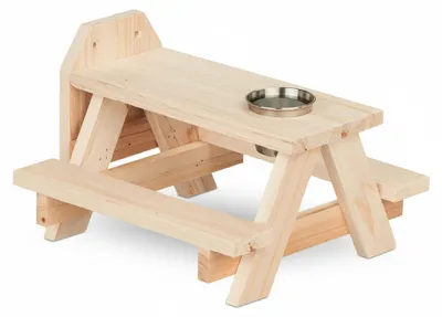 Image de Table pour écureuils Relaxdays, en bois, mangeoire pour écureuils avec support pour épis de maïs, gamelle, table à manger à suspendre, couleur naturelle