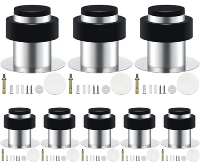Türstopper 8er-Pack, 4,5 cm, Edelstahl mit Gummi, selbstklebend