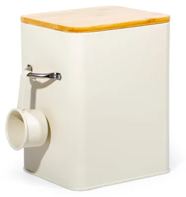 Produktbild von Aufbewahrungsbox für Waschmittel mit Messlöffel, Waschpulverbox, Lebensmittelbehälter, Aufbewahrungsbox für Kekse, Kaffeebohnen, Tierfutter (beige)