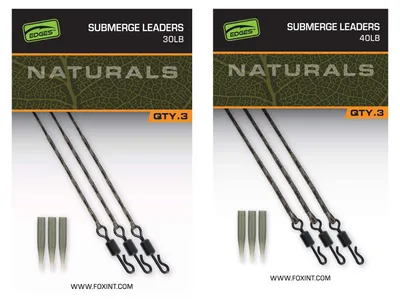Image de Fox Naturals Submerged Leaders 40lb x 3 Accessoires pour carpes