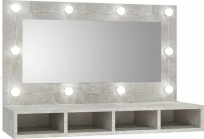 Obrázok produktu pre Zrkadlová skrinka s LED betónová sivá 90x31,5x62 cm