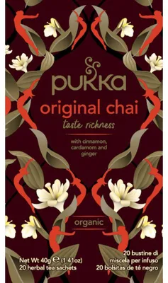 Immagine prodotto di Tisana biologica Pukka Original Chai, 20 bustine, 40 g - tè chai aromatico e senza caffeina
