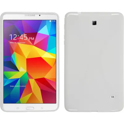 Produktbild von PhoneNatic Case kompatibel mit Samsung Galaxy Tab 4 8.0 - weiß Silikon Hülle X-Style + 2 Schutzfolien