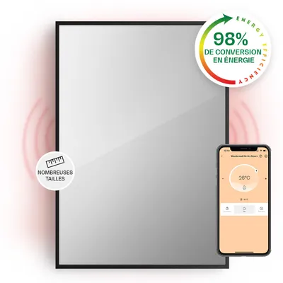 Image de Klarstein Smart Chauffage Infrarouge, 750W Radiateur Electrique, Contrôle via APP Mobile WiFi, Détection de Fenêtre Ouverte, IP24, Chauffage Mural Salle de Bain, Thermostat, Econome,