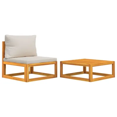 Immagine prodotto di vidaXL Set di divani da giardino a 2 pezzi con cuscini in legno massiccio di acacia