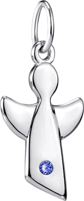 Produktbild von MATERIA Kinder Anhänger Schutzengel Dezember Geburtsstein blau Kinderkette Silber 925 KA-459-blau