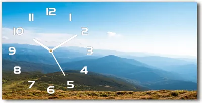 Produktbild von Wanduhr aus Glas – 60x30 cm - Glasbild - Glasuhr - Gehärtetes Glas - weisse-zeiger - Tatra-Nationalpark