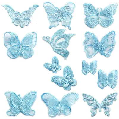 12 Organza-Schmetterlingsapplikationen, bunt, zum Nähen, DIY-Basteln
