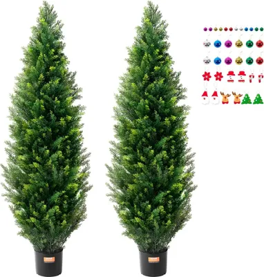 Zdjęcie produktu dla Sztuczna tuja 152cm 2szt UV na zewnątrz cedr donica dekoracja ogród balkon