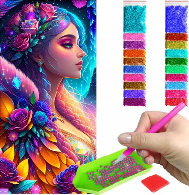 Produktbild von ARTULIO - Diamond Painting Set - Farbenprächtiges Frauenporträt in Neonfarben - 80 x 40 cm - Groß XXL - Diamant Painting, Bilder DIY