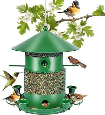 Zdjęcie produktu dla Karmnik dla dzikich ptaków - Ø ok. 26 cm - Domek dla ptaków do zawieszenia - Regulowana wysokość - Do ogrodu i na balkon
