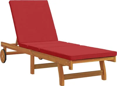 Image de Chaise longue vidaXL marron 199 x 63 x 85 cm en bois massif d'acacia