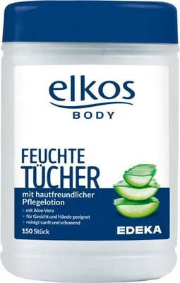 Image de Elkos Lingettes humides avec Aloe Vera 150 pcs.