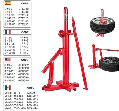 Obrázek produktu pro Ruční měnič pneumatik, kompatibilita s 8"-16", odolná konstrukce
