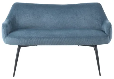 Produktbild von BELIANI Sofa Blau aus Stoff 2-Sitzer Gepolstert mit Metallbeinen Küchensofa Flursofa Kleines Sofa