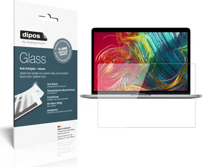 Produktbild von 2x Schutzfolie für Apple MacBook Pro 13 Zoll (2020) - Anti-Shock 9H Folie dipos Glass Kunststoffglas